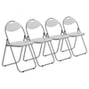 Folding Chairs Padded Faux Leather Studying Dining Office Event Chair White x4
