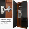 High Gloss 2 Doors Mirror Walunt Wardrobe Storage Hanging Rail Bedroom Furniture