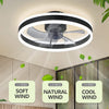 LED Ceiling Fan Light Dimmable LivingRoom Chandelier Lamp With Remote Control