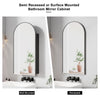 Arched Bathroom Mirror Cabinet Metal Framed Premium Black Wall Mounted Storage