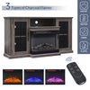 LED Fireplace&TV Stand Set Glass Door Cabinet Entertainment TV Unit Living Room