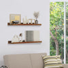 Set of 2 Wooden Floating Shelves Kids Bookshelf Wall Mounted Picture Ledge Shelf