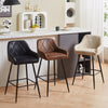 Bar Stools Set of 2 Faux Suede/ PU Leather Breakfast High Chairs Kitchen Pub