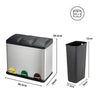 Panana Rubbish Bin with Lids for Kitchen / 60 Litre Capacity