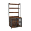 Indoor Pet Furniture Dog House Dog Crate Furniture w/Storage Shelves-Coffee