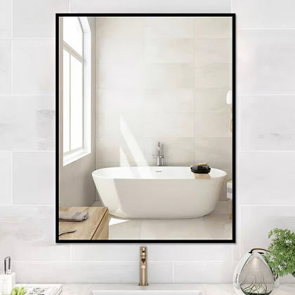 60x40cm Wall Mounted Metal Framed Bathroom Mirror Bedroom Makeup Dressing Mirror