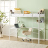 Single Solid Metal Loft Bed Frame High Sleeper Bunk Bed Study Desk Cabin Bed