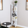 UK Tall Corner Bookcase Shelf 5 Tier Bookshelf Storage Rack Display Unit Stand