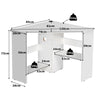90° Corner Desk Computer Table Home Office Writing Desk Workstation w/ Shelves