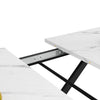 Extendable Table 120-160x80cm Kitchen Table White Marble Effect Telescopic Table