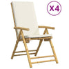 Bistro Chairs Set of 4 Folding with White Bamboo Z1A8