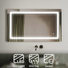 LED Illuminated Bathroom Mirror with Demister Sahver Socket Wall Hung 1000x600mm