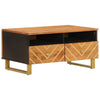 Coffee Table Tea Side Sofa Brown and Black Solid Wood Mango