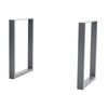 2pcs Grey Industrial Metal Table Legs 71cm Square Frame with Screws & Foot Pads