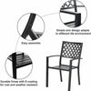 Garden Chair Set of 2 Black Stackable Waterproof Outdoor Dining Chairs Furniture