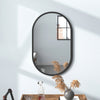 Wall Metal Frame Mirror Bathroom Bedroom Makeup Dressing Oval Pill Shaped Mirror