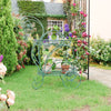 2 Tier Parisian Style Metal Garden Cart Plant Stand Flower Pot Display Decor
