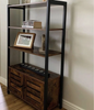 Vintage Industrial Bookcase Tall Side Cabinet Storage Shelving Unit Rustic Metal