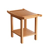Shower Bath Seat Chair Stool Bench Non-Slip Safe Seat w/ Storage Shelf Organizer