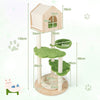 Wooden Cat Tree 139 cm Tall Cat Climbing Stand 5-Layer Cat Activity Center