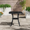 Vintage 62.5x 62.5cm Cast Aluminium Outdoor Garden Table w/Dia.4cm Umbrella Hole