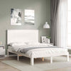 Bed Frame with Headboard White 120x200 Solid Wood F9G7