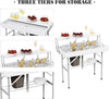Outdoor Folding Ice Cooler Table with Extra Storage Shelf, Ice Tables
