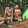 Patio Travel Rocker Camping Chair w/ Storage Pocket-Black