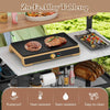 Outdoor Grill Cart Pizza Oven Stand with Flip-up Table & Trash Bag Holder