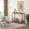 2-Tier Console End Table/Table Side w/Mesh Shelf Entryway Hallway Vintage Tables