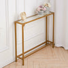 Slim Glass Top Hallway Console Table Entryway Living Room Side End Table Narrow