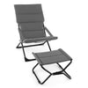 Patio Folding Sling Chair Outdoor Portable Lounge Chair w/Footrest&Cushion