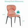 4x Orange PU Leather Padded Dining Chairs Black Metal Frame Dining Room Kitchen