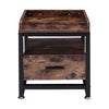 Industrial Side Table Bedside Cabinet Drawer Shelf Storage Bedroom Lamp Stand UK