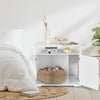 Cat Litter Box Wooden Enclosure Cat Washroom with Adjustable & Removable Divider
