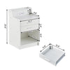 2pcs White Bedside Tables with LED Cabinets 2 Drawers Nightstand Modern Bedroom