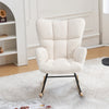 Wooden&Metal Frame Nursing Rocking Chair Glider Rocker Armchair for Living Room