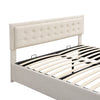 Ottoman Storage Gas Lift Bed Upholstered 5 ft King Bed Frame with Drawer Cream