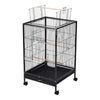 Mobile Metal Bird Cage Open Play Top Parrot Cage Budgie Cage with Perch Feeders