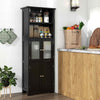 Chic Wood Storage Cabinet 2 Doors Display Organizer Pantry Cupboard Black