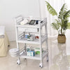 3-Tier Service Trolley with Wheels,Utility Cart for Beauty Salon w/ Drawers