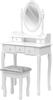 Dressing Table Set With Mirror Stool Five Drawer Makeup Vanity Bedroom Desk