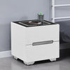 White Bedside Table 2 Drawers Cabinet Bedroom Furniture with Wireless Charging