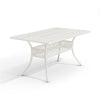 150cm Outdoor Cast Aluminum Table Patio Rectangle Dining Table w/ Umbrella Hole
