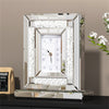 Sparkly Mirrored Crushed Crystal Filled Diamond Mantle Clock Glass Table Clock