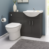 550mm Gloss Grey Vanity Unit & Basin + 500mm WC Toilet Unit Set Bathroom