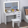 Dressing Table With LED Lights Dimmable Mirror Vanity Makeup Table 4 Drawers UK