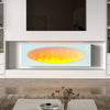 White Freestand/Wall Mounted 43" Electric LED Fireplace Wall Inset Into Fire