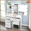 White Dressing Table Vanity Makeup Desk With Hollywood LED Mirror And 6 Drawers