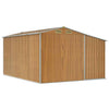 Swpsd Garden Shed Brown 277x365.5x179 Galvanised Steel Storage Shed F7T2